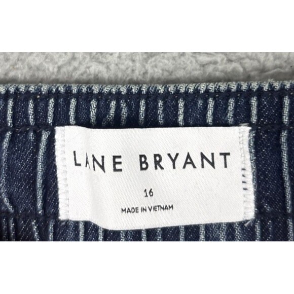 Lane Bryant Elastic Waist Drawstring Wide Leg Mid Rise Jeans 16 Distressed NWT - Picture 3 of 10